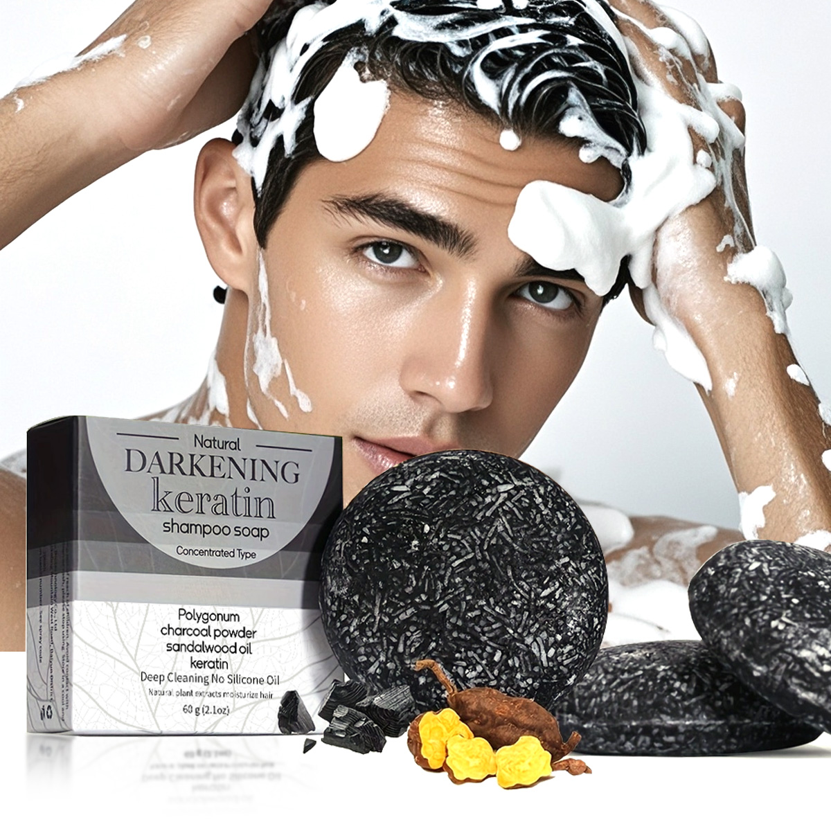 Bar Soap Shampoo Solid - XF 60 г Черное мыло Твердый