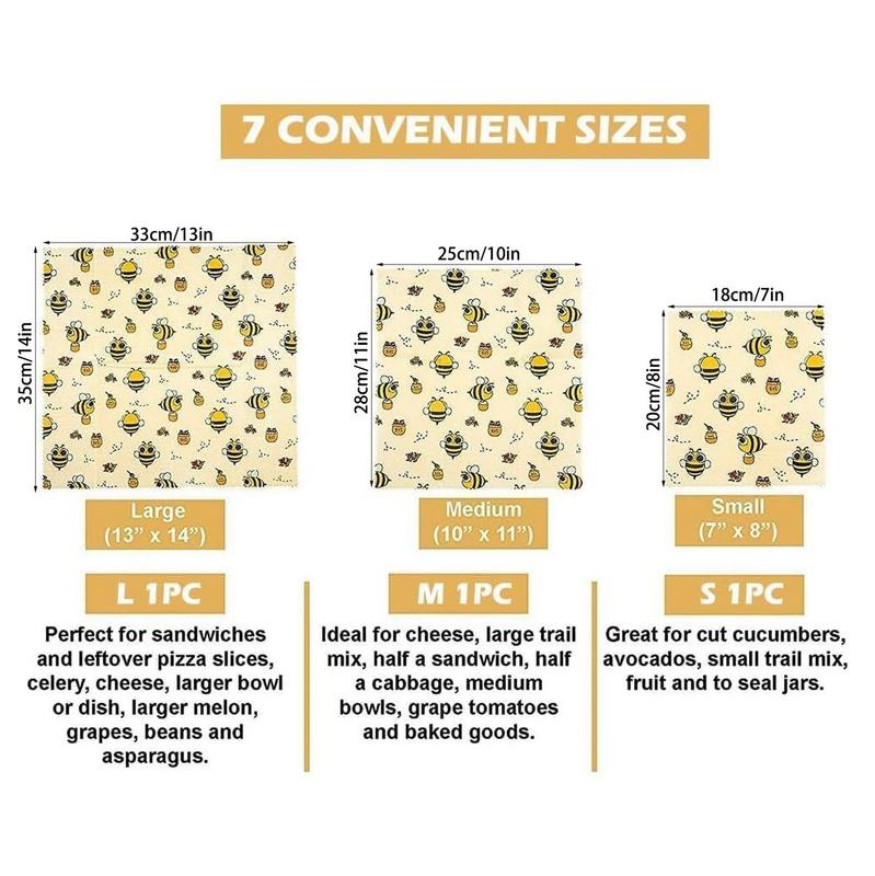 3 шт., многоразовые пищевые са – обзор и цена Beeswax Wrap Reusable